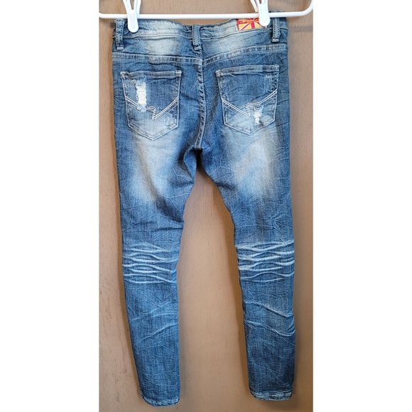 Machine Jeans Sz 25 Distressed Skinny - Picture 4 of 10